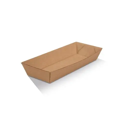 CORRUGATED BROWN BOARD HOT DOG TRAY