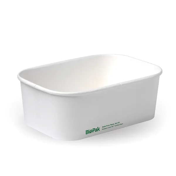 [BIOBBLB750W] WHITE BIOBOARD 750ml RECT TAKEAWAY BASE
