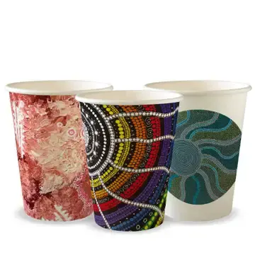 BIOCUP 12oz (90mm) SINGLE WALL INDIGENOUS ART
