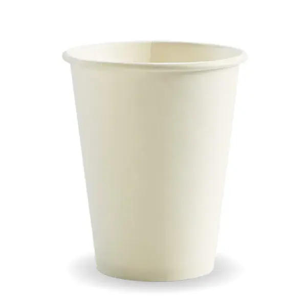 BIOCUP 12oz (90mm) SINGLE WALL WHITE PLAIN