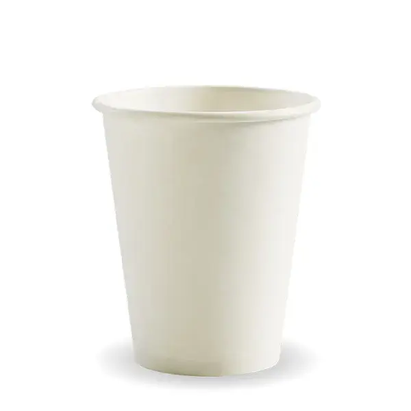 BIOCUP 8oz (80mm) SINGLE WALL WHITE PLAIN 