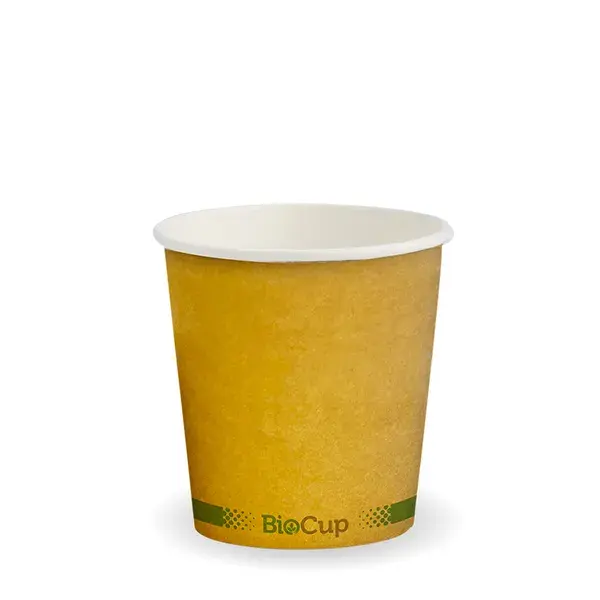 [BIOBCK4GS] BIOCUP 4oz SINGLE WALL BROWN GREEN STRIPE