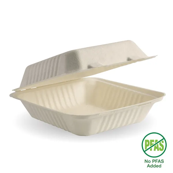 [BIOBDHL81N] BIOPAK NATURAL CLAMSHELL - 7.8x8x3"