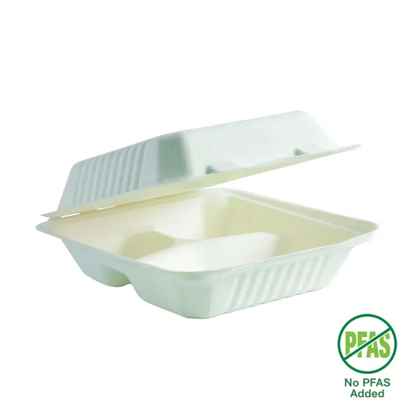 [BIOBDHL83] BIOCANE CLAMSHELL - 3 COMPARTMENT - 7.8x8x3"