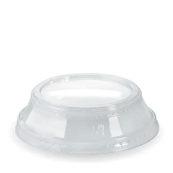 BIO RAISED FLAT LID to suit 300-700mL CLEAR BIOCUPS (NO HOLE)