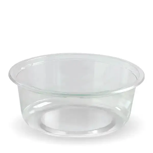 BIOBOWL 600ml WIDE ROUND CLEAR PLA BOWL (use C143 LID)