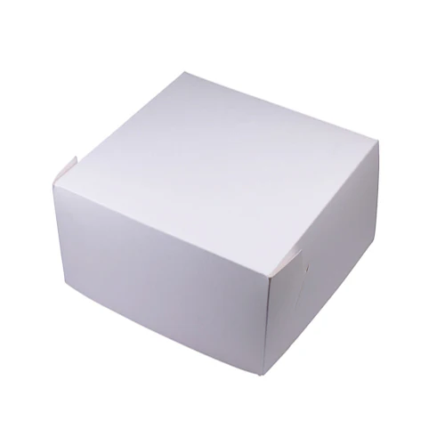 CAKE BOX WHITE SOLID BOARD 7X7X4"