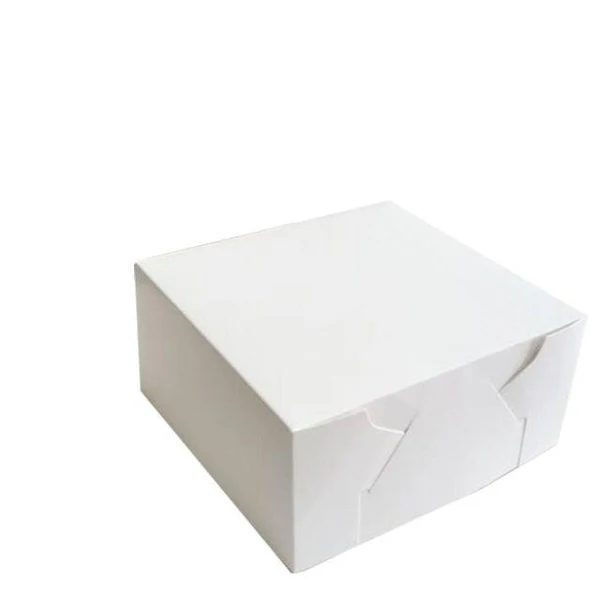 CAKE BOX WHITE SOLID BOARD 8X8X2.5"