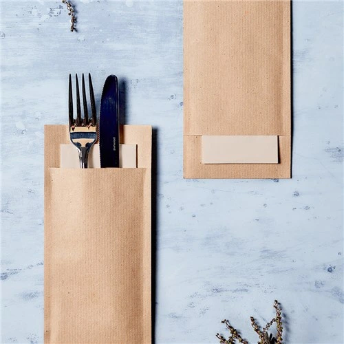 [CPK2ECO] ECO CUTLERY POUCH BROWN KRAFT 2PLY NAPKIN (350s)