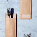 ECO CUTLERY POUCH BROWN KRAFT 2PLY NAPKIN (350s)