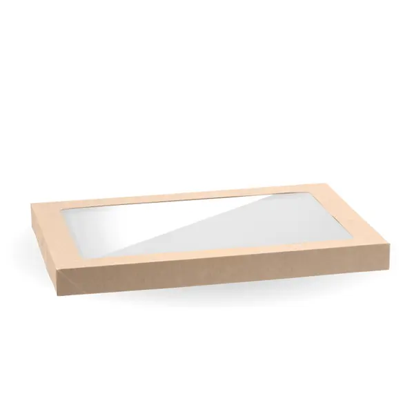 [CTRAYCMLIDPLA] BIOPAK CLEAR PLA LID to suit MEDIUM CATERING TRAY