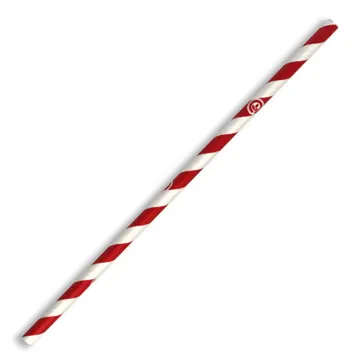 [DSPAPER] REGULAR PAPER STRAW RED/WHITE STRIPE 200x6mm