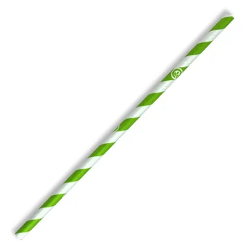 [DSPAPERG] REGULAR PAPER STRAW GREEN/WHITE STRIPE 200x6mm (10x250)