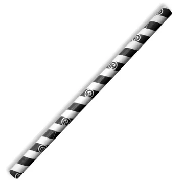 JUMBO PAPER STRAW 197x10mm BLACK STRIPE