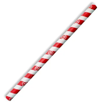 [DSPAPERJRS] JUMBO PAPER STRAW 197x10mm RED STRIPE