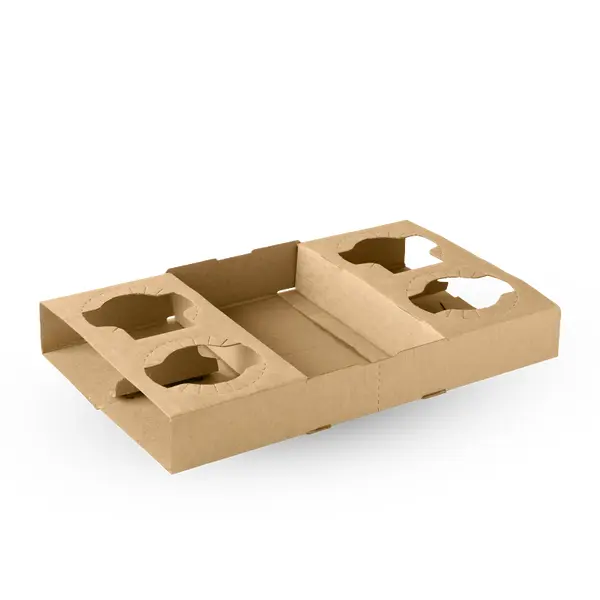 [DT] DRINK TRAY E-FLUTE 4 CUP 290x194x37 B-CC-2/4-PAPER