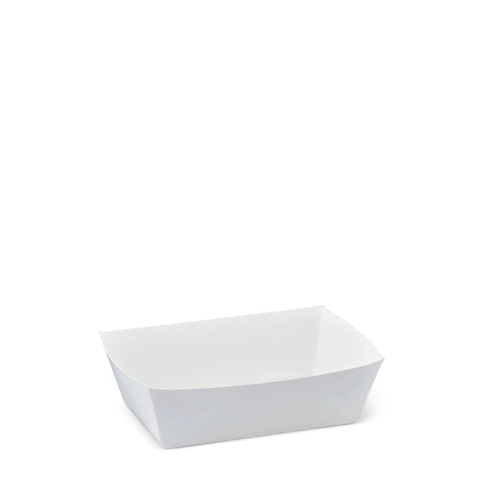[FT1] FOOD TRAY #1 9X5X4(BASE) P072S0001 WHITE EX SMALL