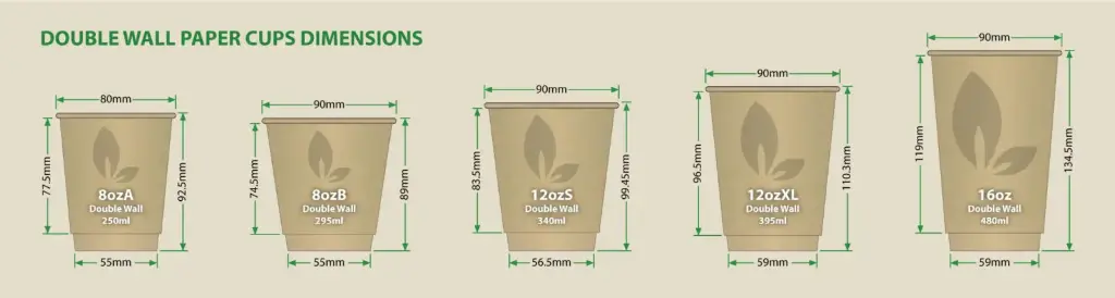 [PCW8BAMBR] 8oz SMOOTH DOUBLE WALL BAMBOO COFFEE CUP 90mm COMPOSTABLE