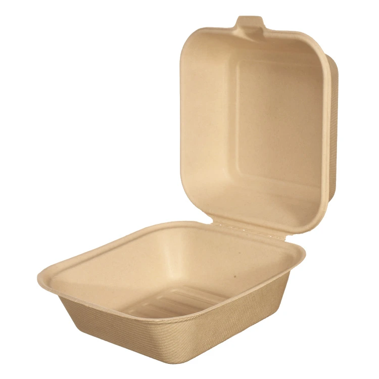 BROWN 6in BOARD HAMBURGER BOX 152x152x80