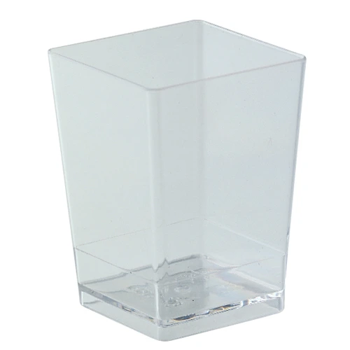 [TIPPMOCU003] 175ml SQ CLEAR PLAS DESSERT CUP MARTELLATO 55x55x80mm