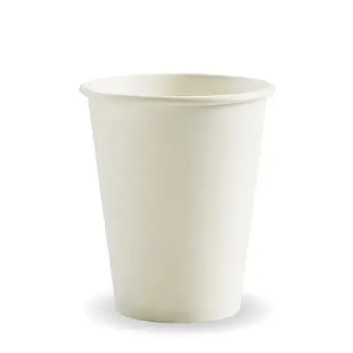 [BIOBC8W] BIOCUP 8oz (80mm) SINGLE WALL WHITE PLAIN 