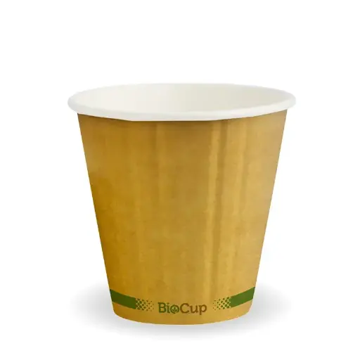 [BIOBCK8DWGS90] BIOCUP 8oz (90mm) DOUBLE WALL BROWN GREEN STRIPE