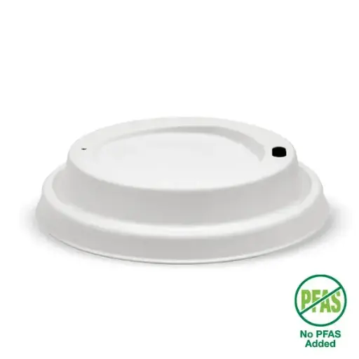[BIOBCL12PULPW] PULP WHITE PLANT FIBRE COFFEE LID to suit 8(90)/12/16/20oz
